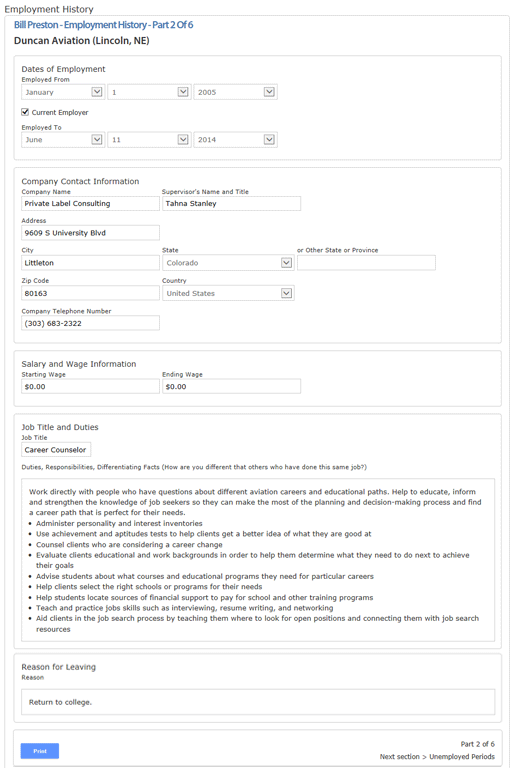 Job Application (Detail View) Job Application (Detail View)